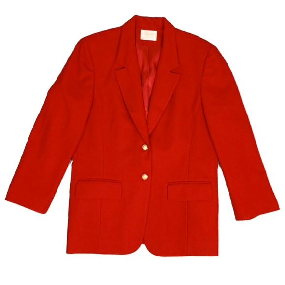 Pendleton Jackets & Blazers - Pendleton Red Virgin Wool Gold Crest Button Blazer